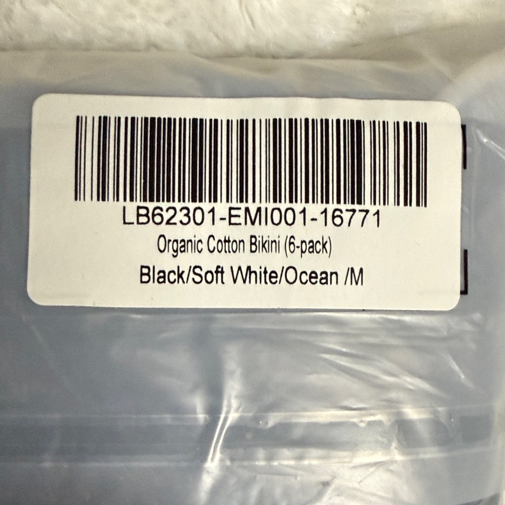 6 Pack Quince Organic Cotton Bikini Briefs in Blue/black/white - Picture 2 of 2